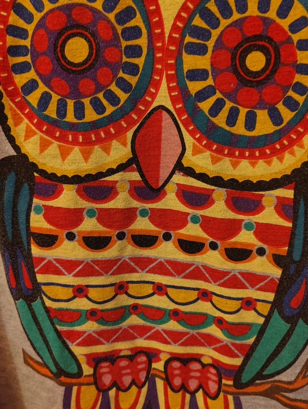 Allegra K Girls Grey Tee with Colorful Owl Graphic